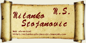 Milanko Stojanović vizit kartica